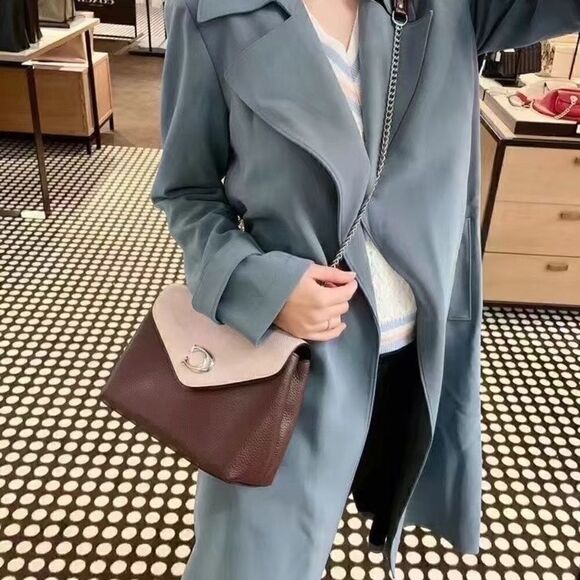 New Coach Leather Shoulder & Crossbody Bag In Colorblock - Picture 15 of 16